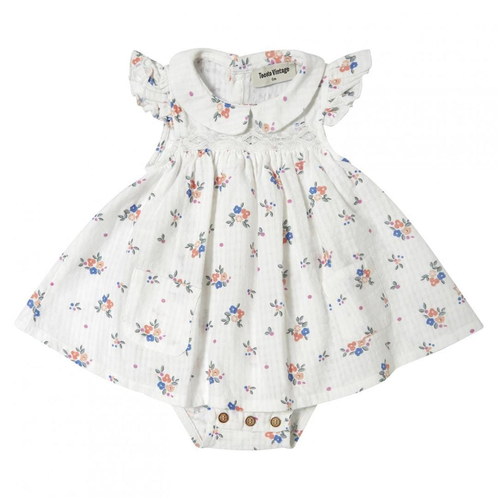 Tocoto Vintage Dress Jellybeanzkids Tocoto Baby Hearts and Flowers Dress