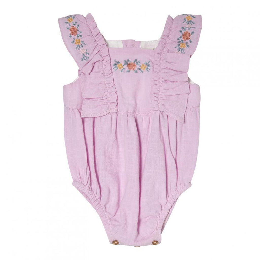 Tocoto Vintage Romper Jellybeanzkids Tocoto Flower Embroidered Bodysuit