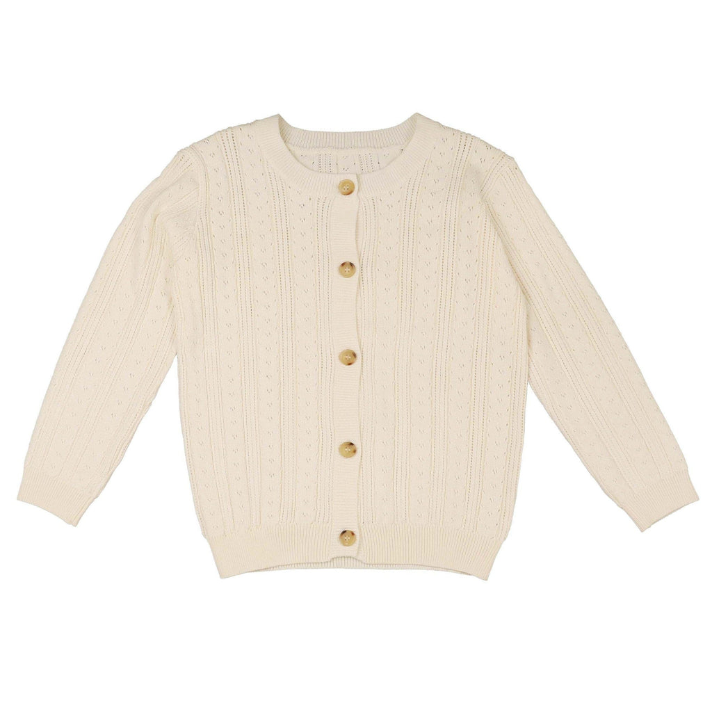 Noma Pointelle Cardigan- White – JellyBeanz Kids