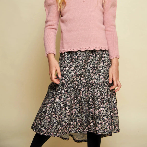 Pink and hotsell black midi skirt